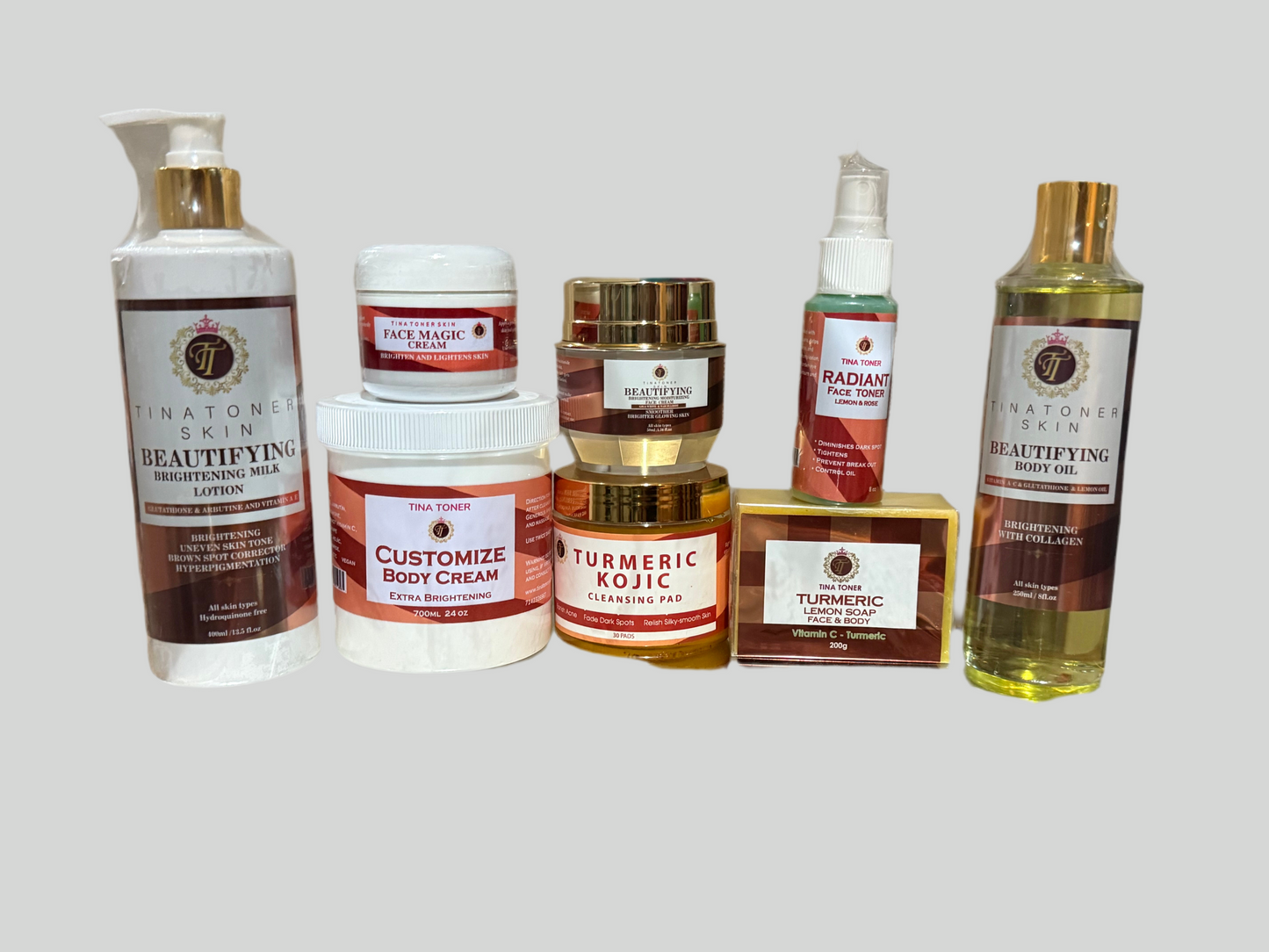 BIRTHDAY SPECIAL deal ) BEAUTIFYING BRIGHTENING 7 ( complete combo with BODY 500ml Coustomize cream