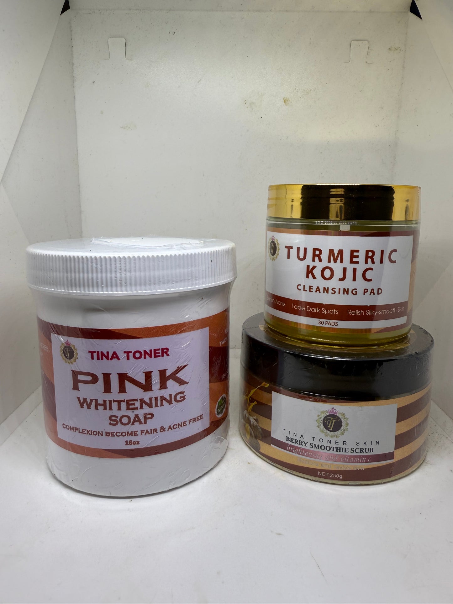 Birthday special set BERRY BRIGHT SCRUB WITH pink soap and face pad set of 3