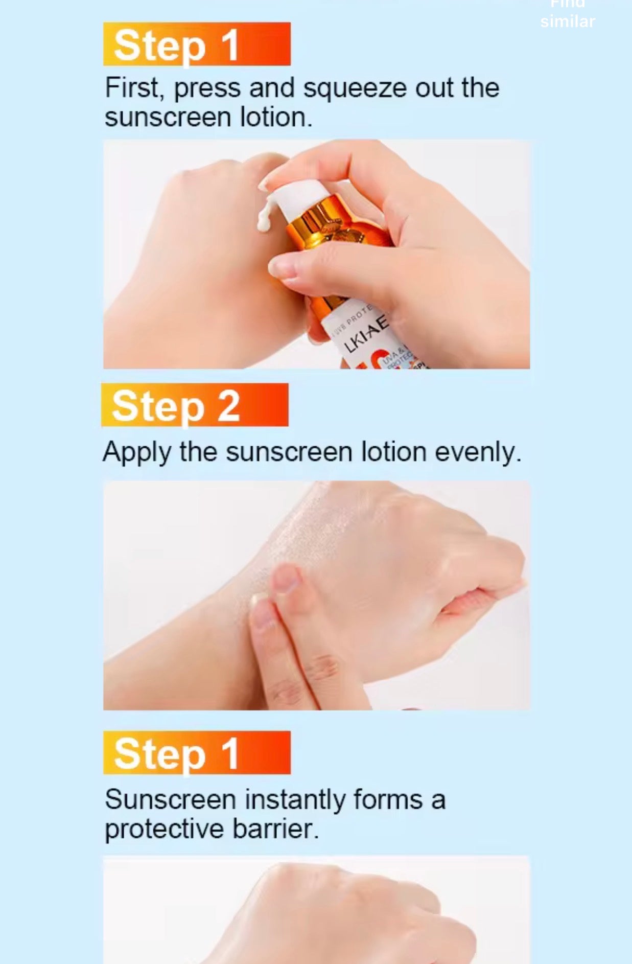 Sun protection sunscreen with glow