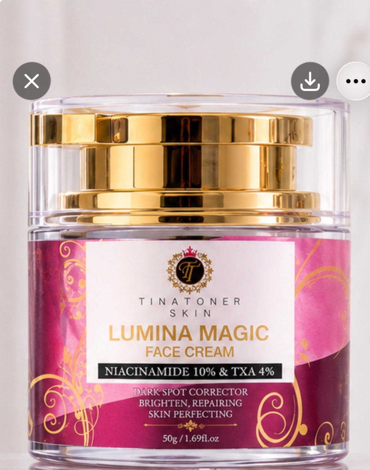 Lumina Glow set with toner face cream and bar soap aloe 6 oz (sensitive and mature skin)