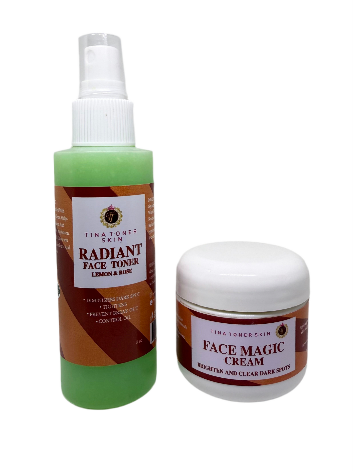 7 Day Diamond Face CREAM & TONER Brightening Moisturizer with Arbutin + Antioxidants