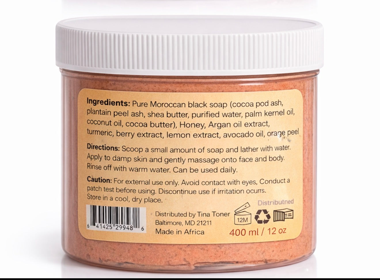 Moroccan BLACK SOAP 12OZ