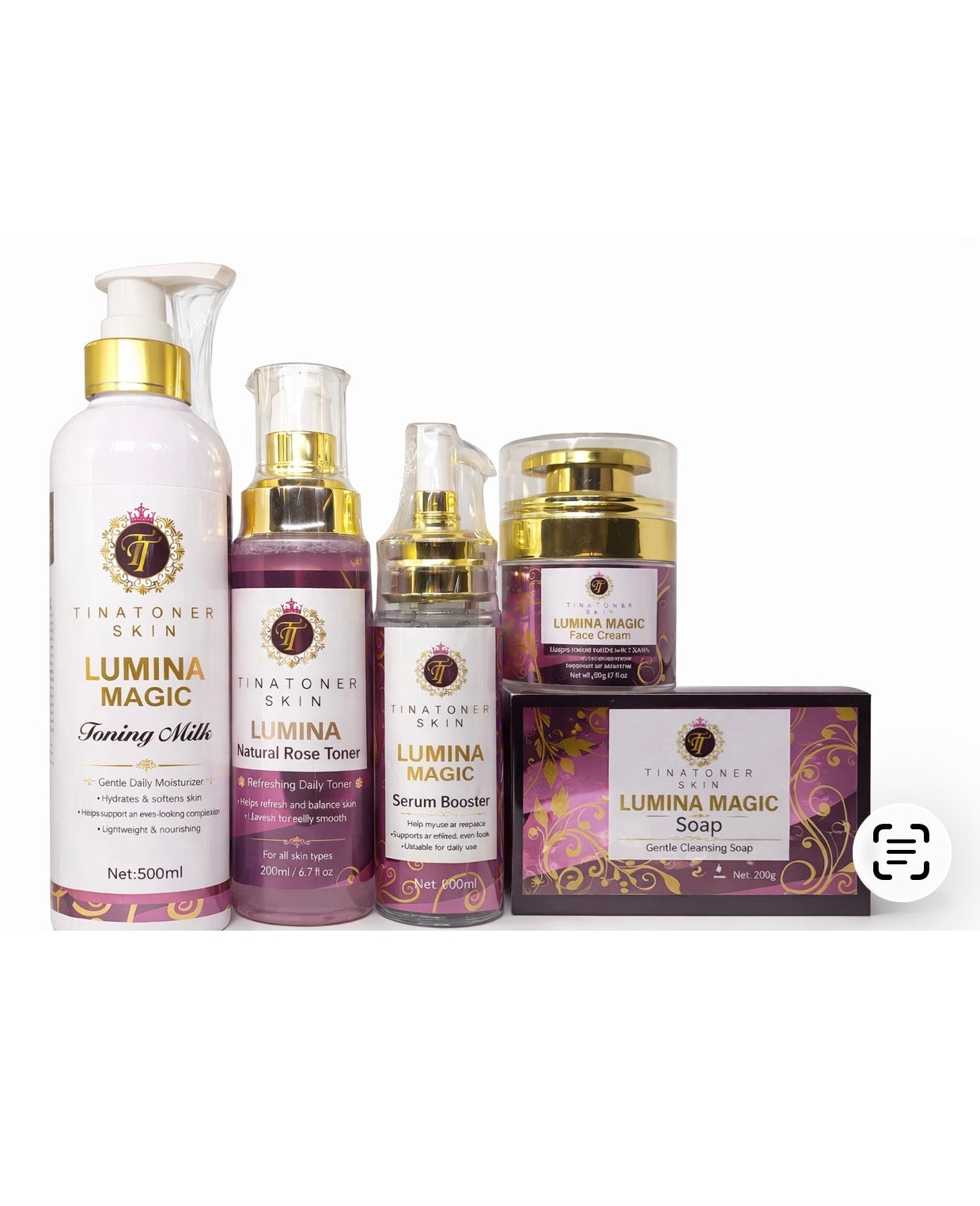 Lumina BRIGHTENING (  complete  combo ) BODY LOTION SET 5 plus