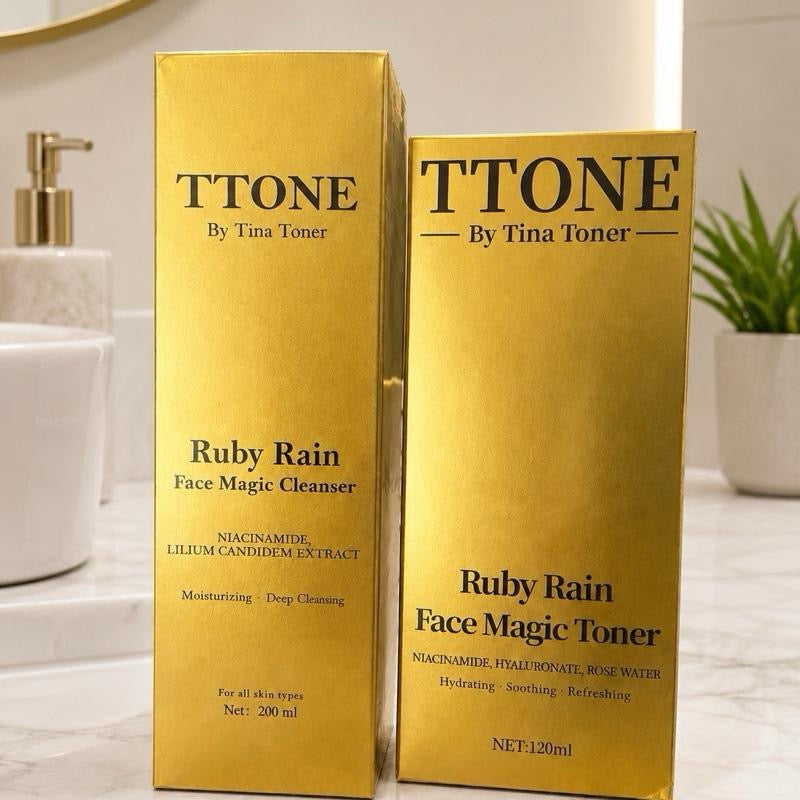 TTONE Ruby Rain Face Magic and Toner Cleanser Set Cream 3 Limited Edition