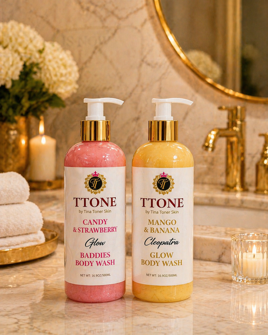 TTONE Candy & Strawberry + Mango & Banana Glow Body Wash Set  of 2    500g