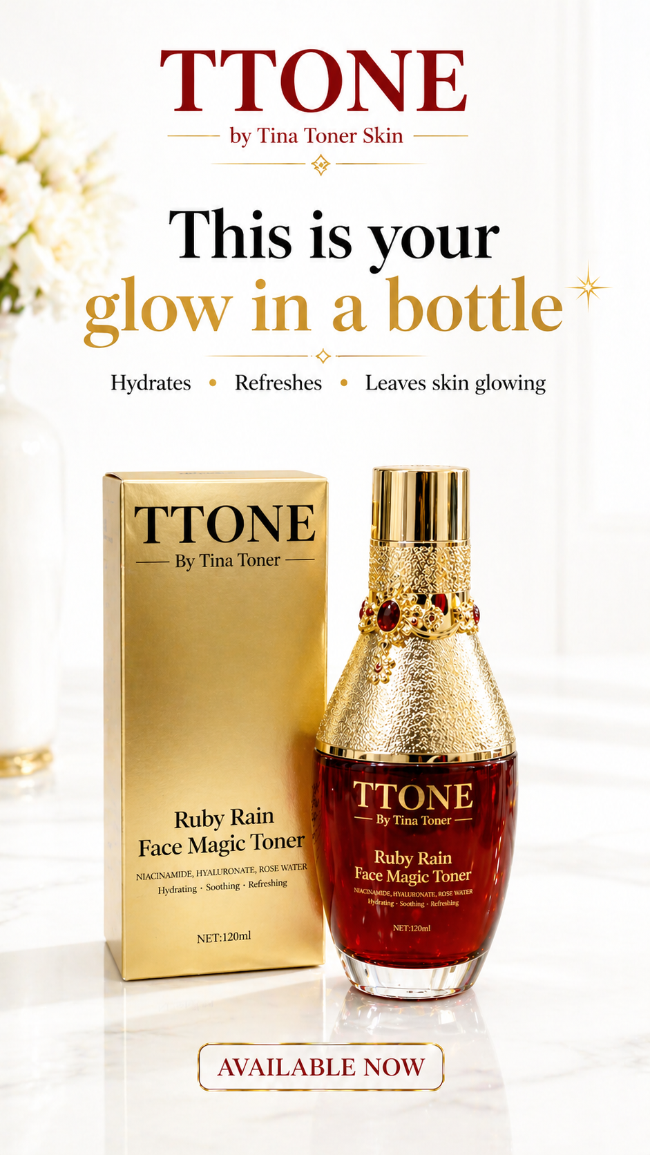TTONE Ruby Rain Face Magic Toner 120ml