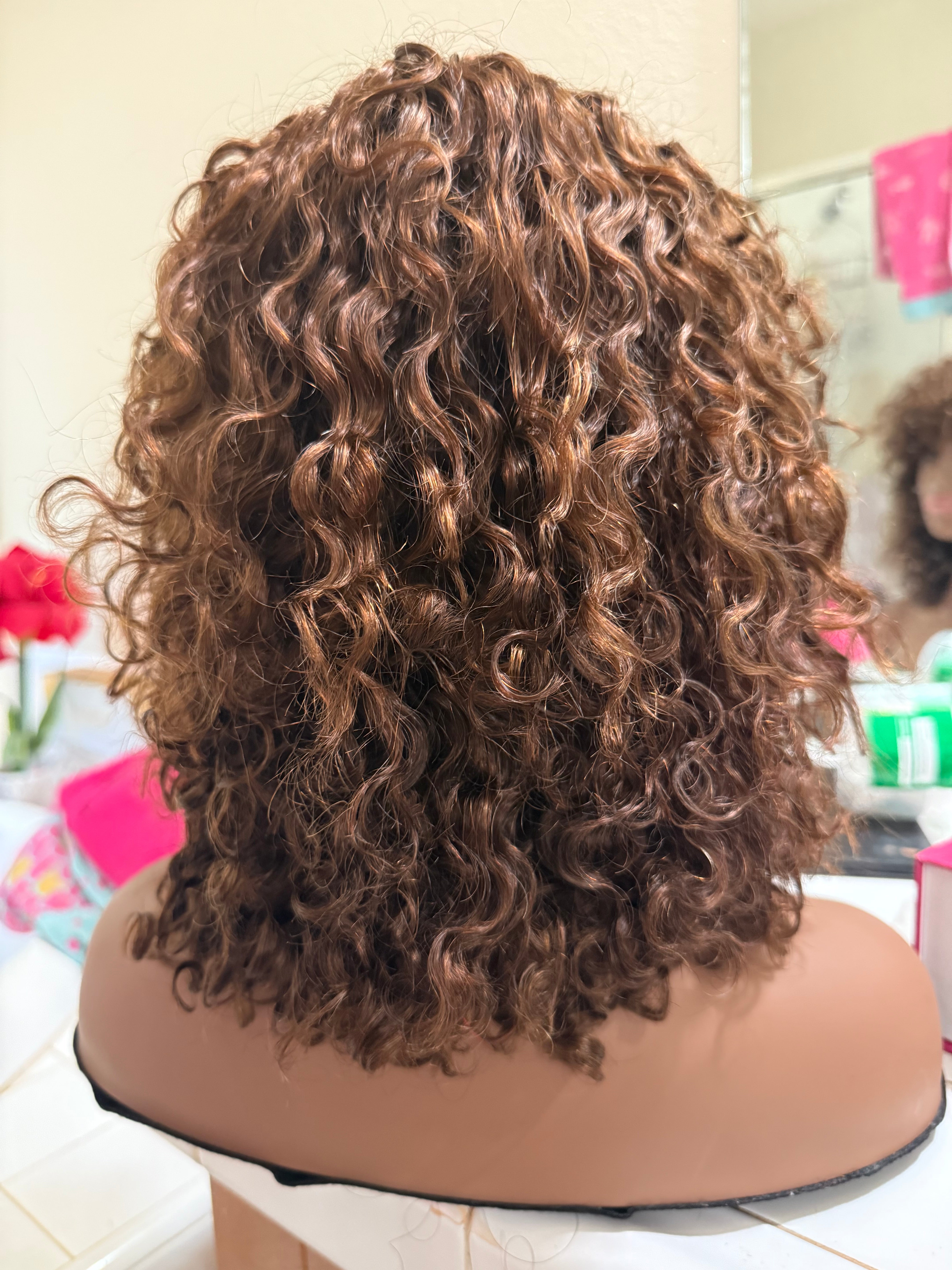 Pixel Bouncy Curly Wig with Bangs – Natural Black Fluffy Hair