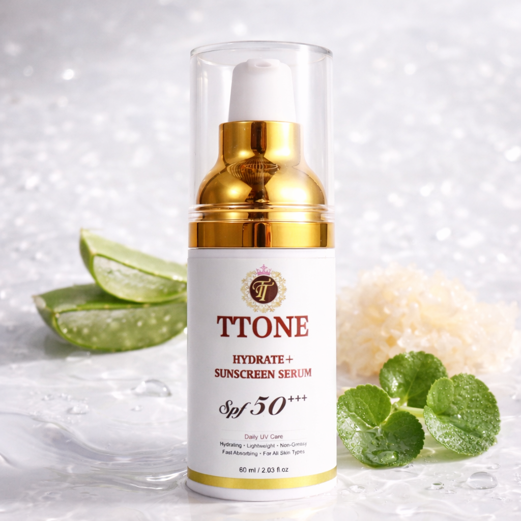 Sun protection sunscreen with glow