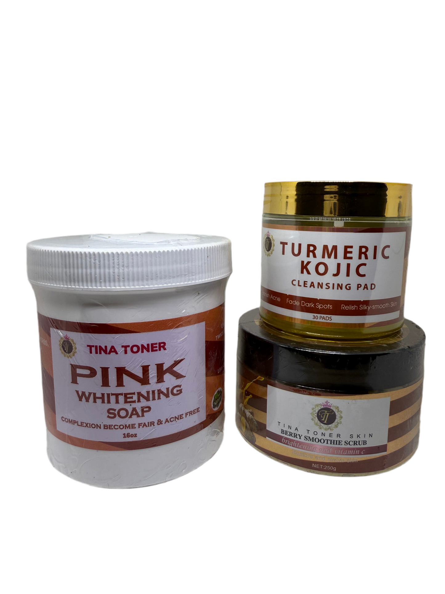 Birthday special  set BERRY BRIGHT SCRUB   WITH  pink soap and face pad set of 3