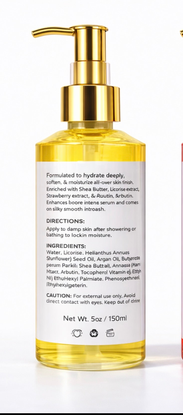 Yellow  Coco sunset gel oil hydration  glow and brightens 8 oz