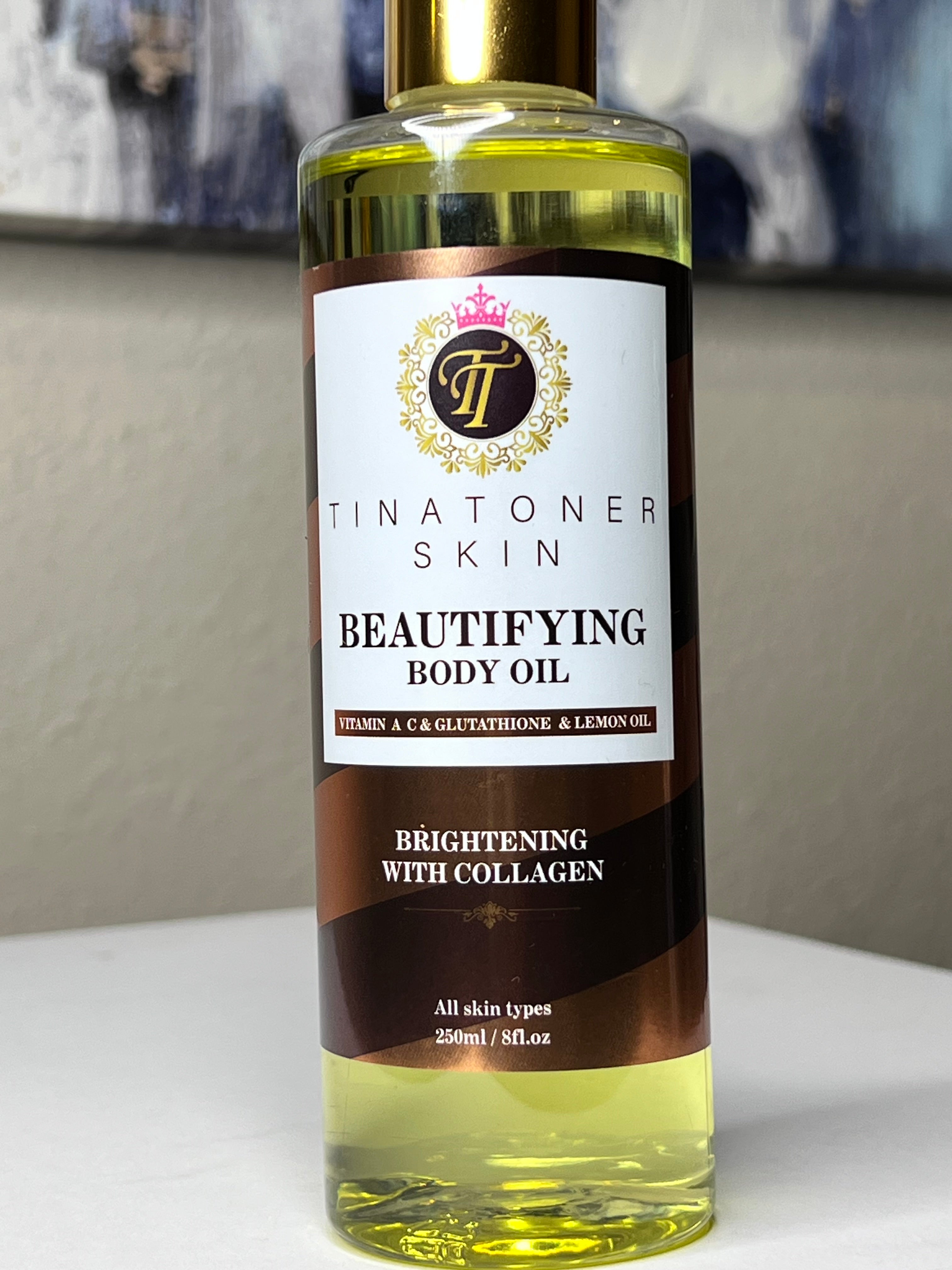 Tina Toner Oil Body Beautifying Oil Hydrating Oil 8 Oz