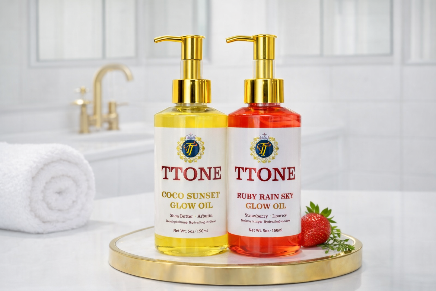 Glow oil set  2 hydration  glow and brightens 8 oz