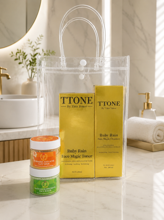 TTONE Ruby Rain Face Magic AND TONER   Cleanser set cream limited edition 3 (Copy)