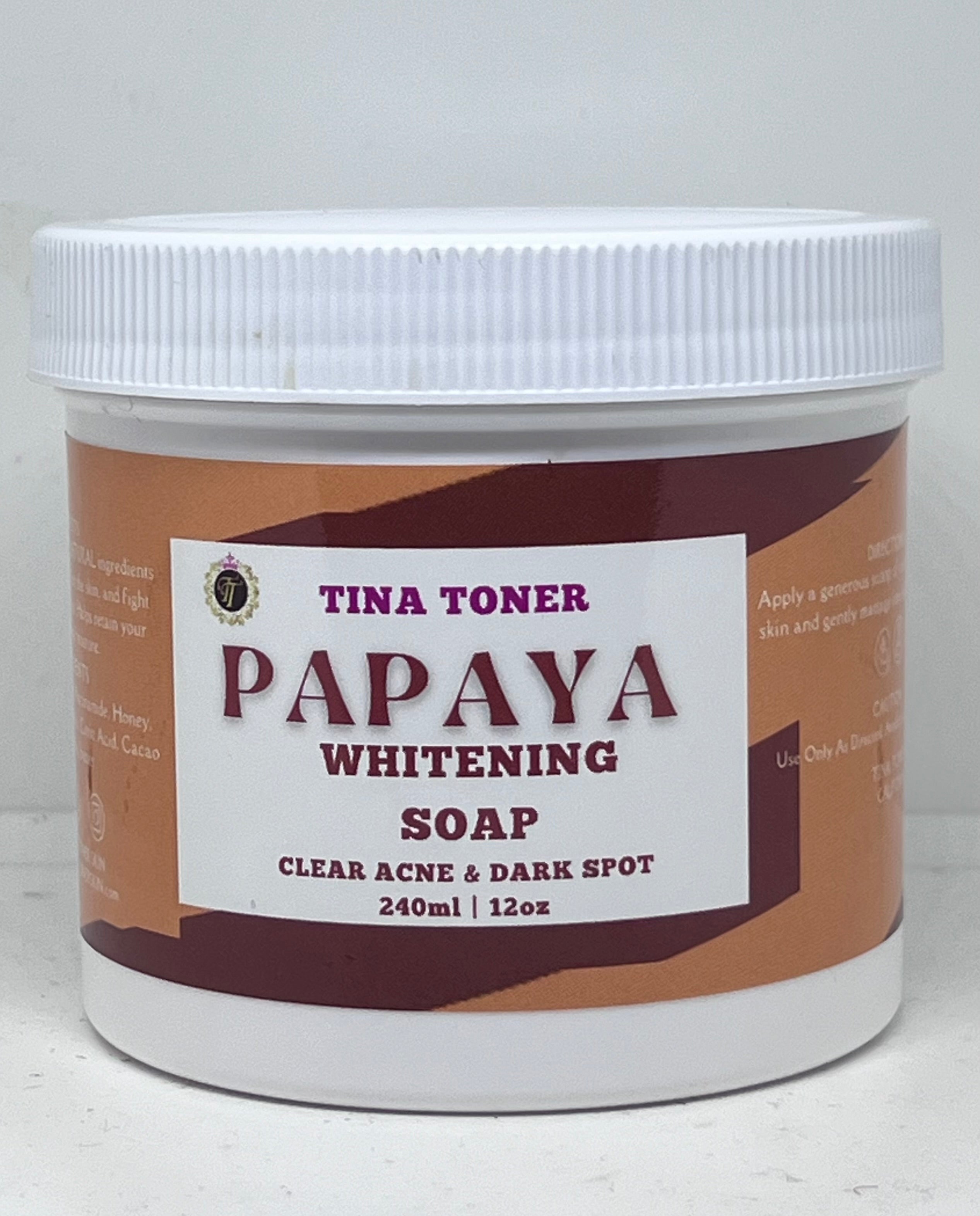 Tina Toner Papaya Brightening Soap Gentle Cleansing 12 oz