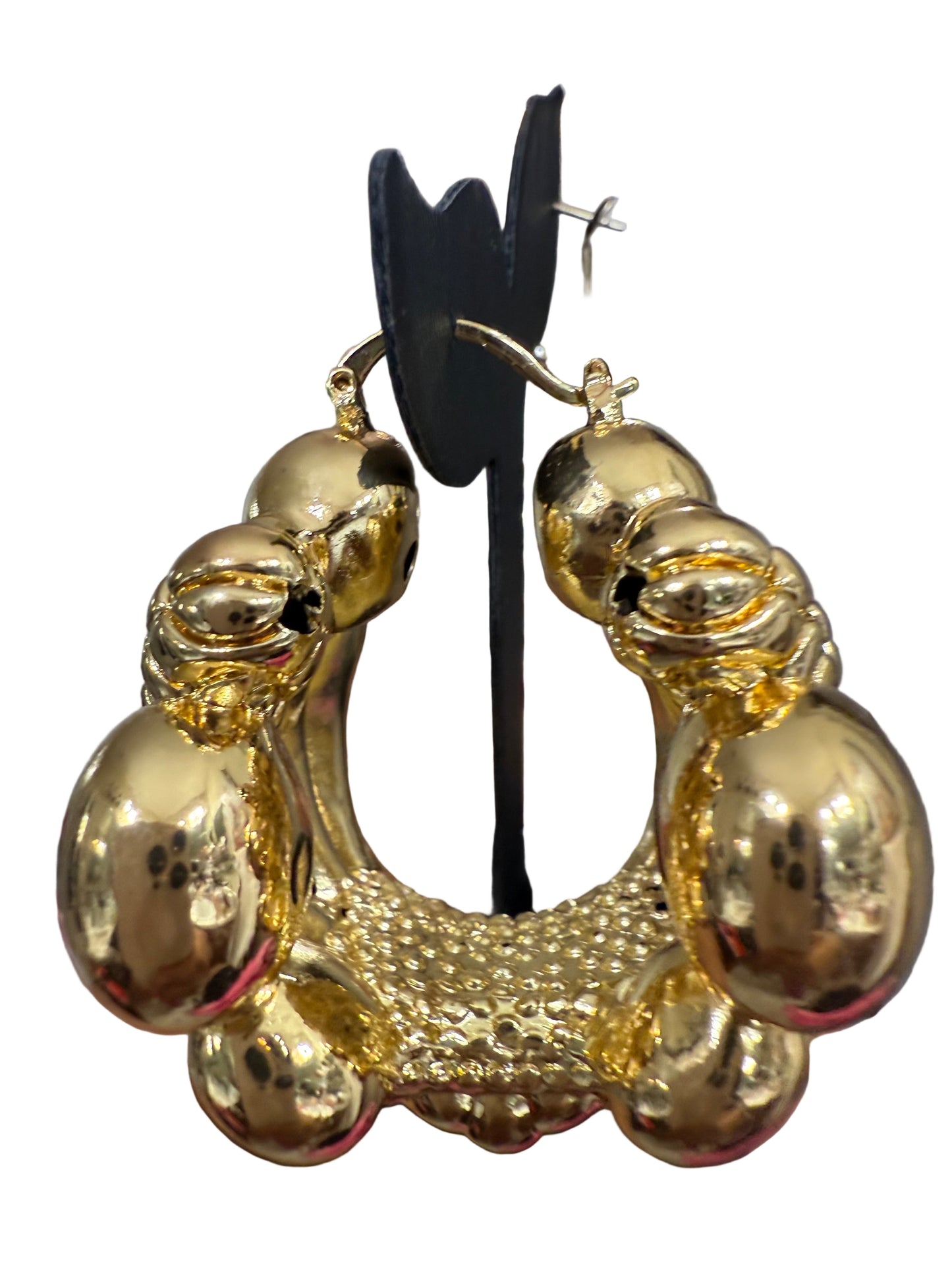 Round Gold plated. Bold earring