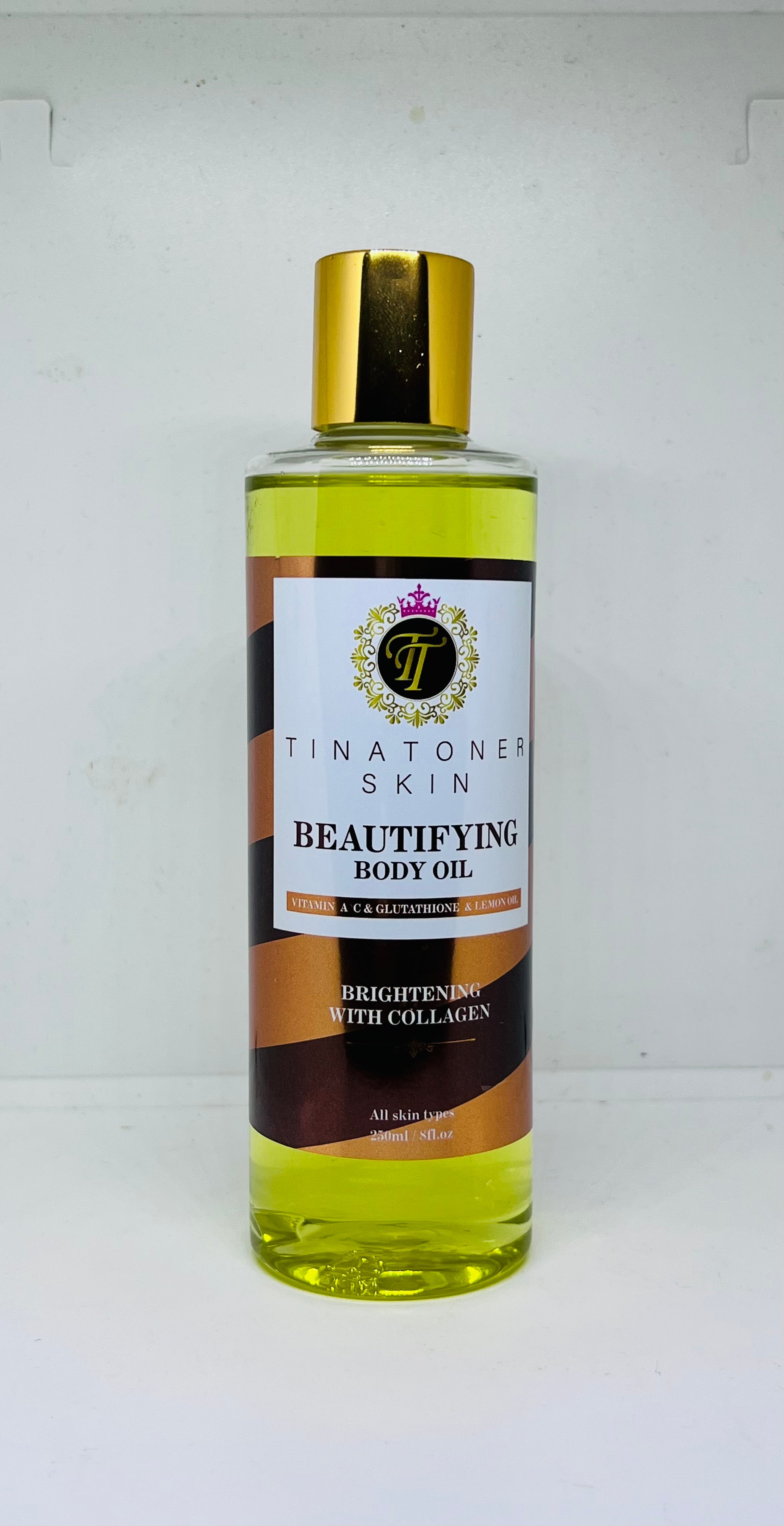 Tina Toner Oil Body Beautifying Oil Hydrating Oil 8 Oz