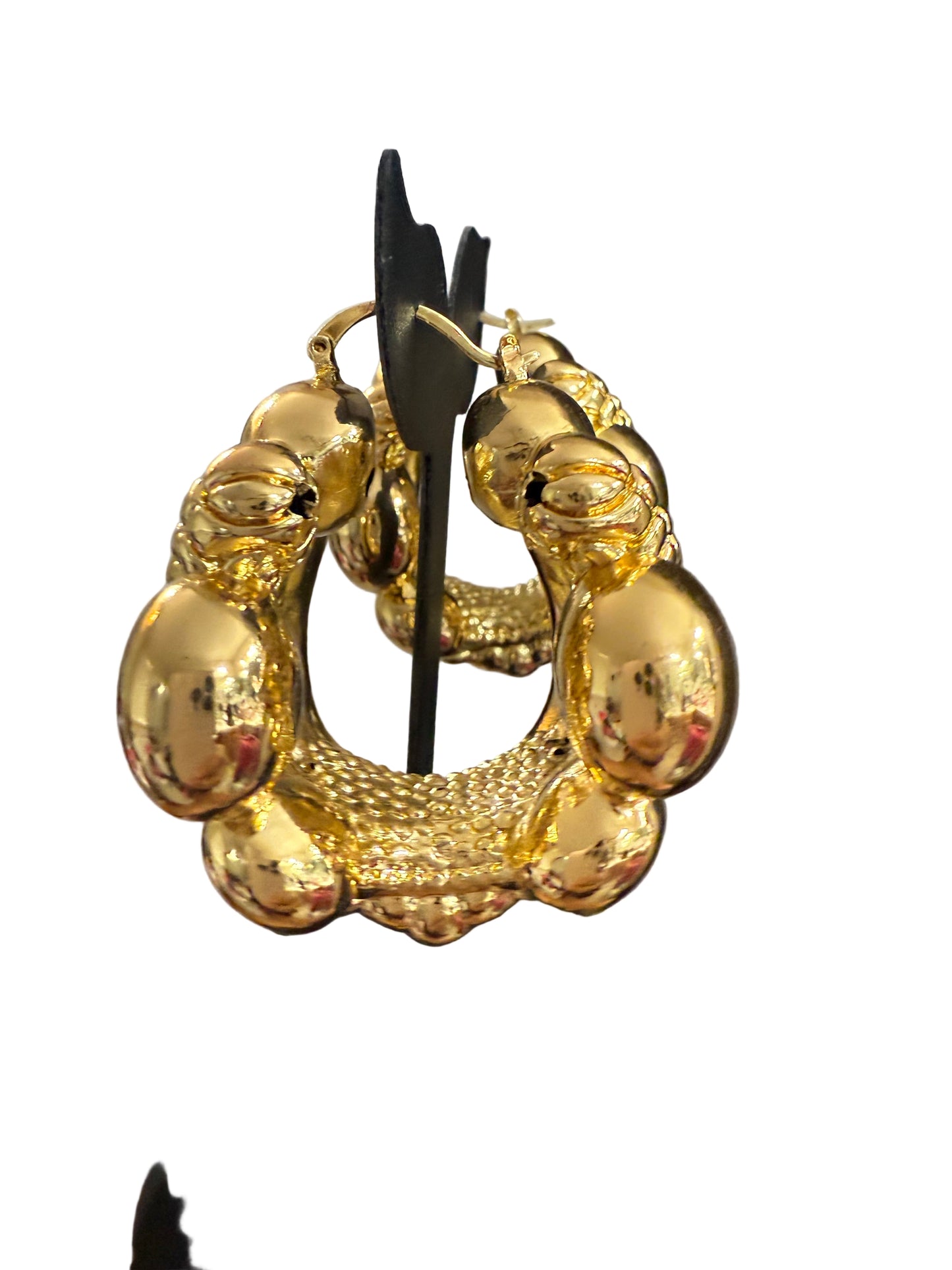 Round Gold plated. Bold earring