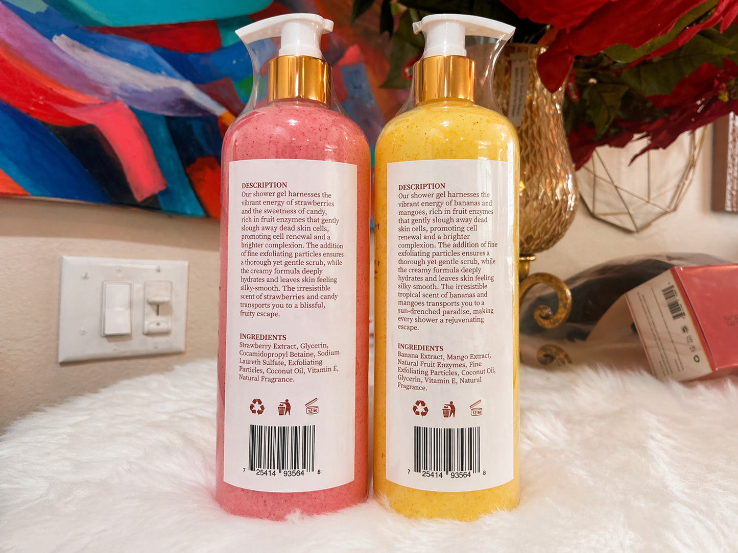TTONE Candy & Strawberry + Mango & Banana Glow Body Wash Set  of 2    500g
