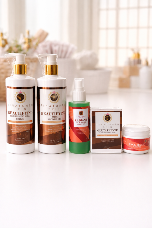 BEAUTIFYING BRIGHTENING (Body  AND FACE  SET  5 PIECE