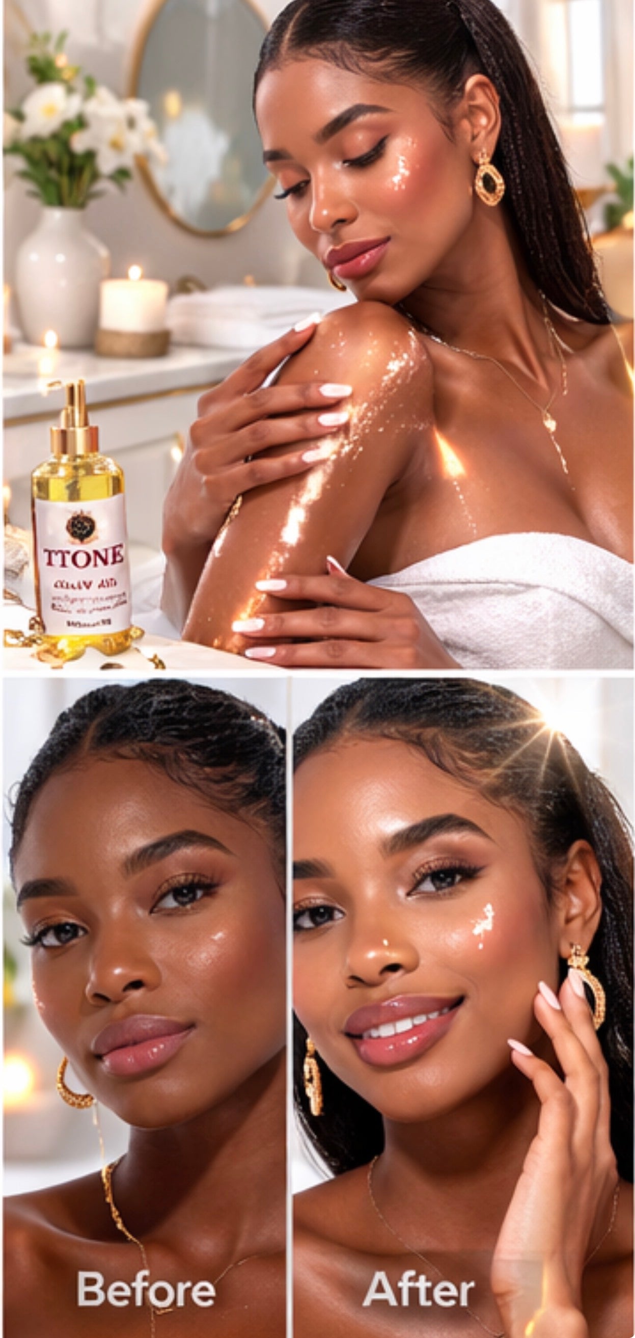 Yellow  Coco sunset gel oil hydration  glow and brightens 8 oz