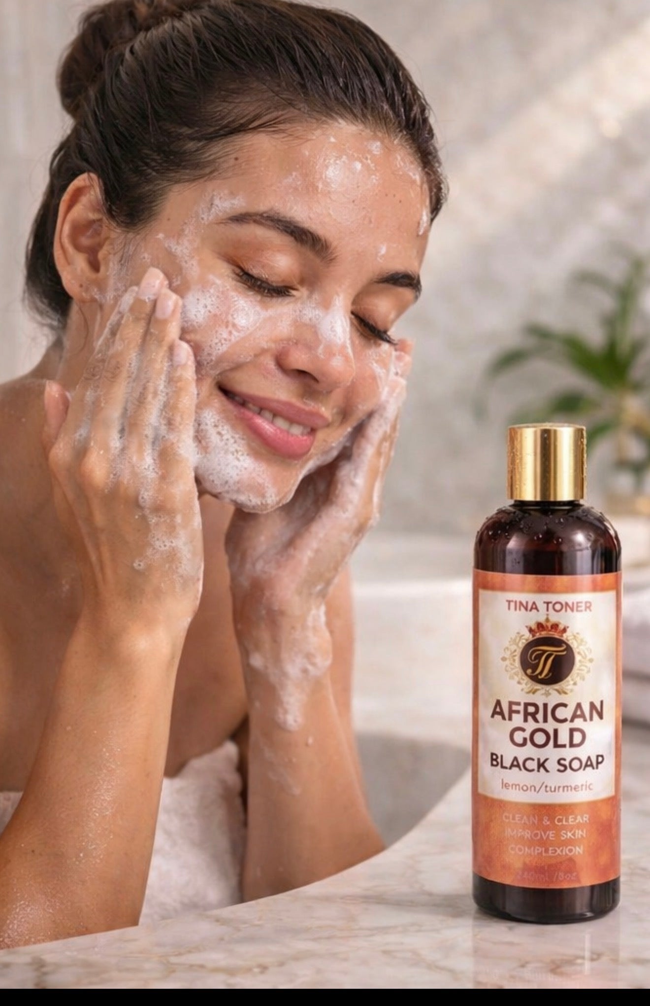Africa Gold Black Soap Clean & Clear 16 Oz