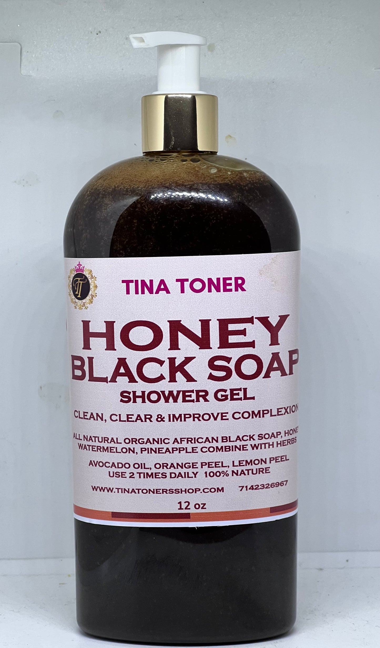 Honey Black soap 16 oz