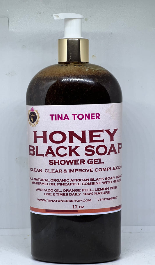 Honey Black soap 16 oz