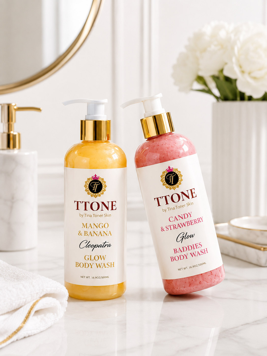 TTONE Candy & Strawberry + Mango & Banana Glow Body Wash Set  of 2    500g (Copy)