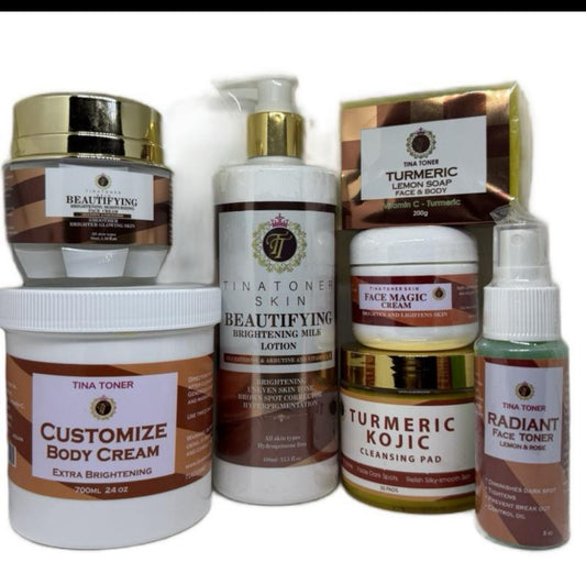 BIRTHDAY SPECIAL deal ) BEAUTIFYING BRIGHTENING 7 (  complete  combo  with BODY 500ml Coustomize cream