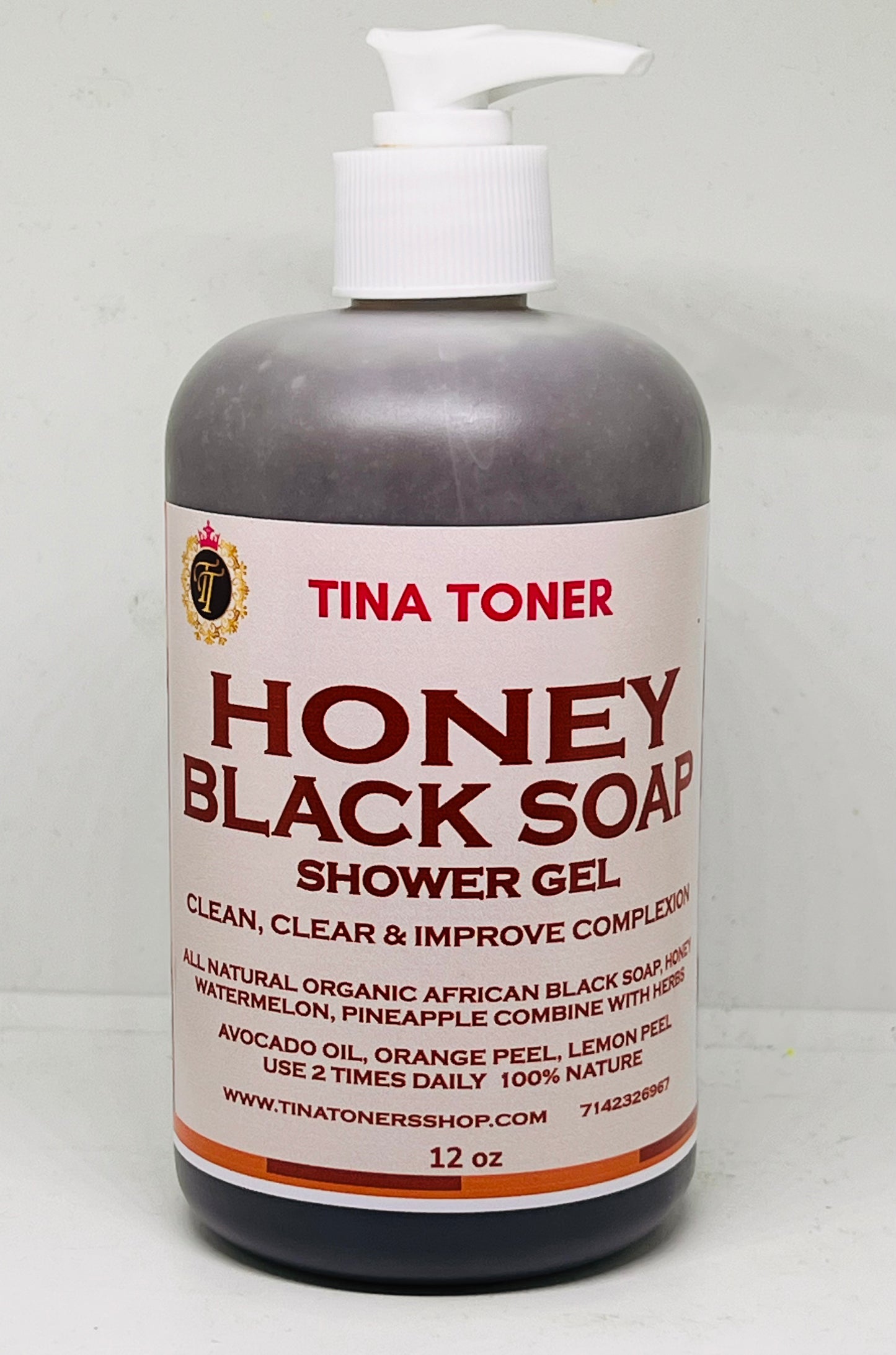 Honey Black soap 16 oz