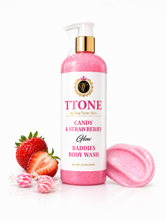 TTONE STRAWBERRY &peacb BADDIES Glow Body Wash
 500g