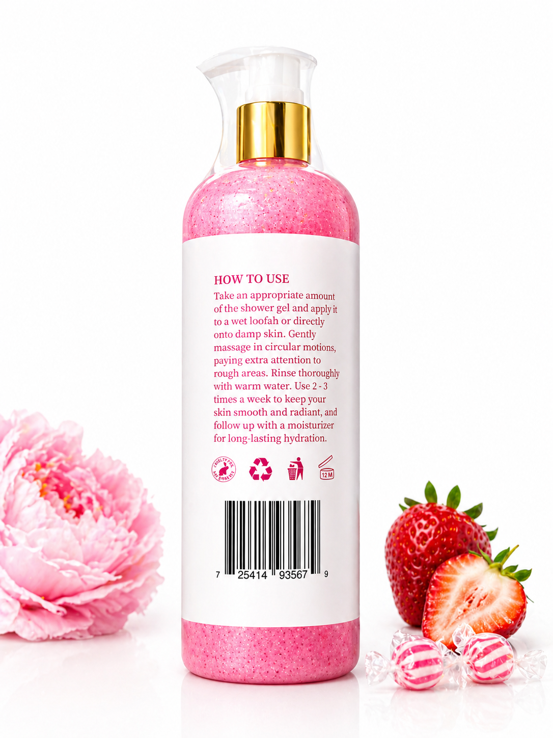 TTONE STRAWBERRY &peacb BADDIES Glow Body Wash
 500g
