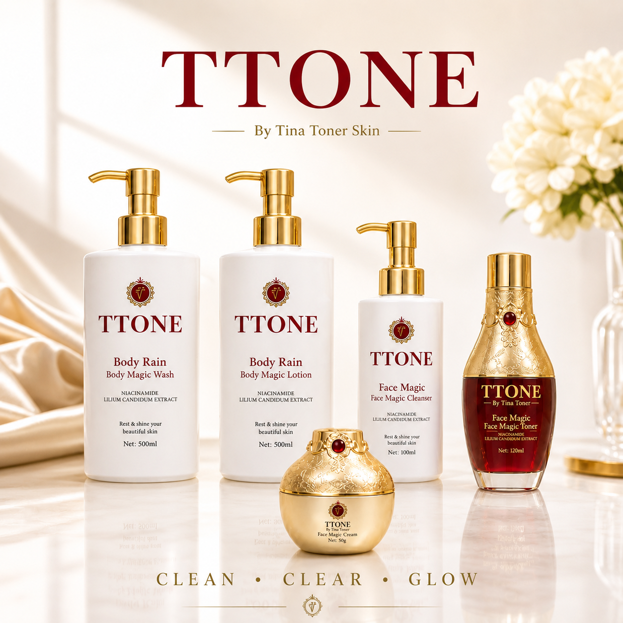 TTONE Ruby Rain  magic Luxury  toner Brightening ( bestseller)