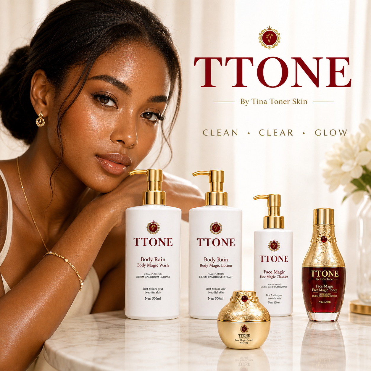 TTONE Ruby Rain  magic Luxury  toner Brightening ( bestseller)