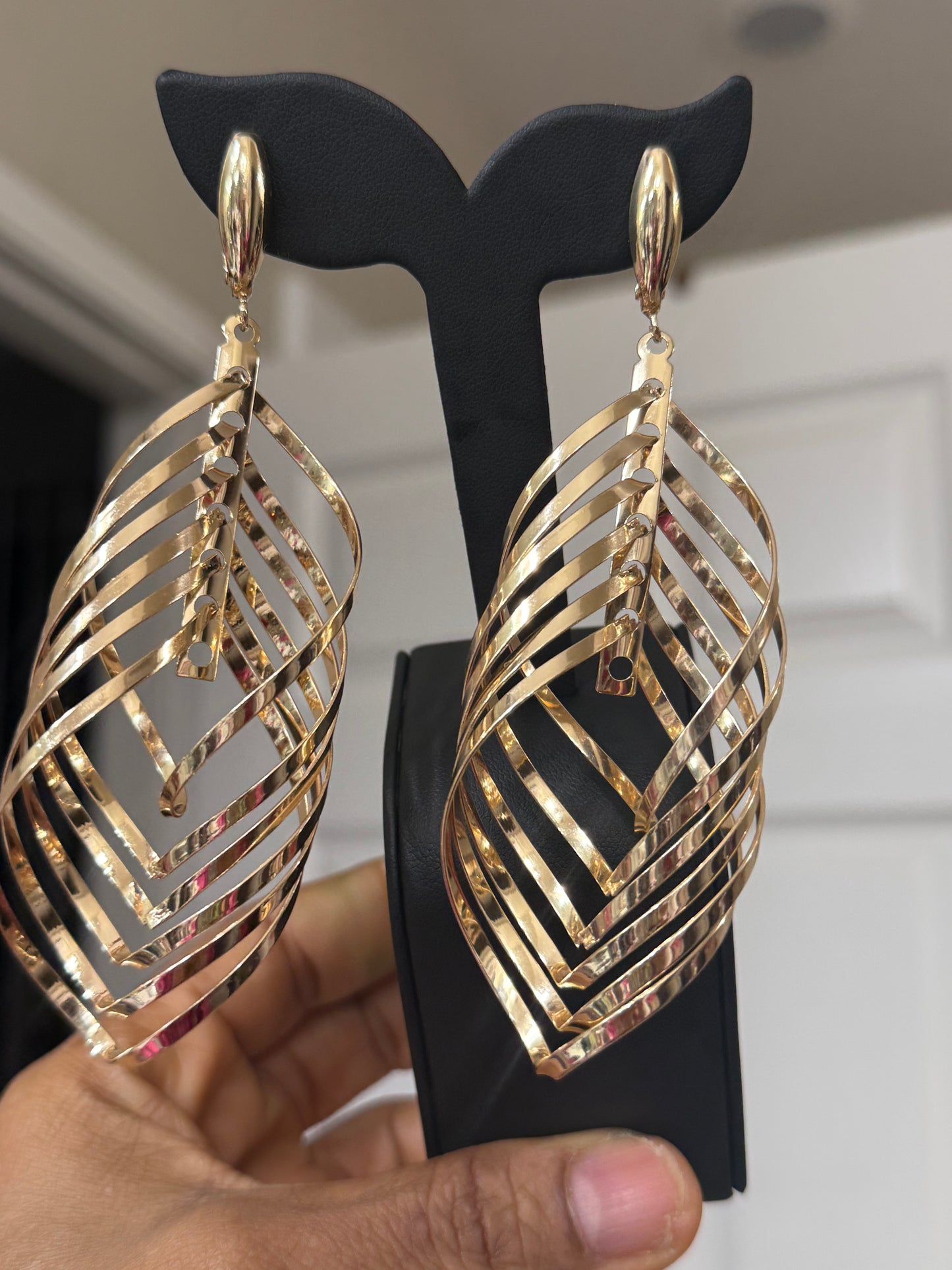 Gold plated.long earring