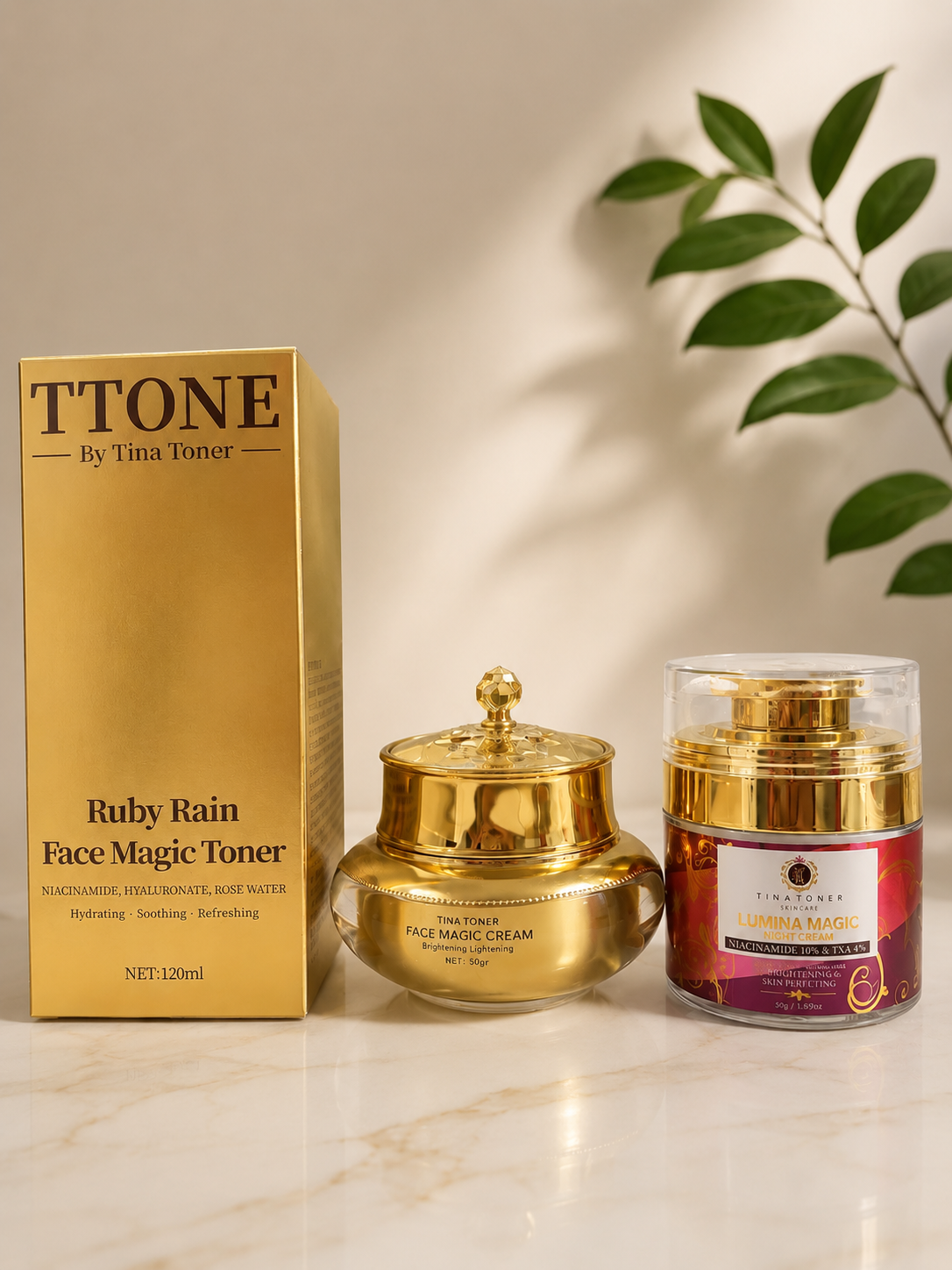 TTONE Day and Night Face Glow with Face Magic Lumina + Toner Set of 3