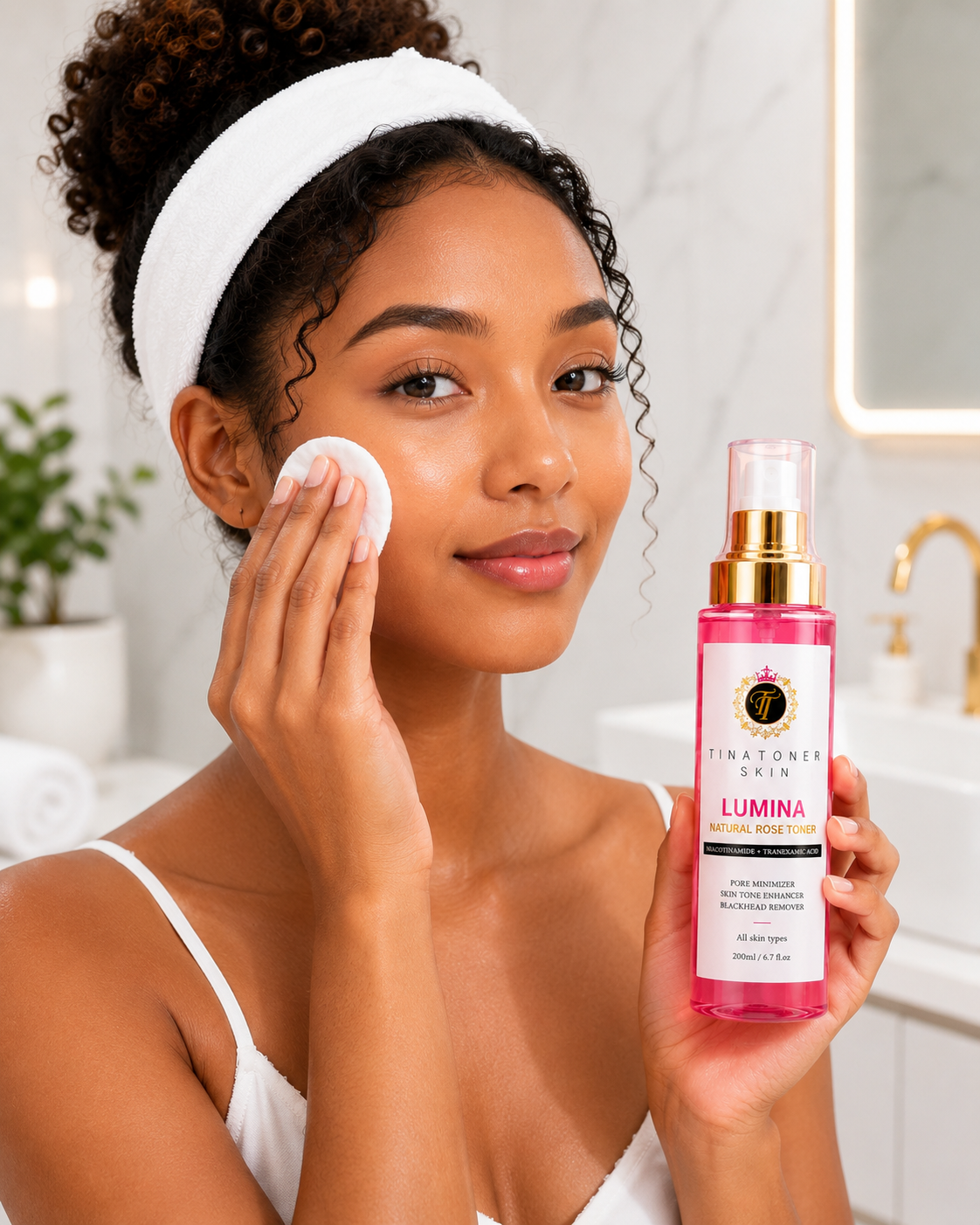 TTONE Lumina Glow Rose Vitamin C Toner – Aloe Vera Formula for Sensitive Skin