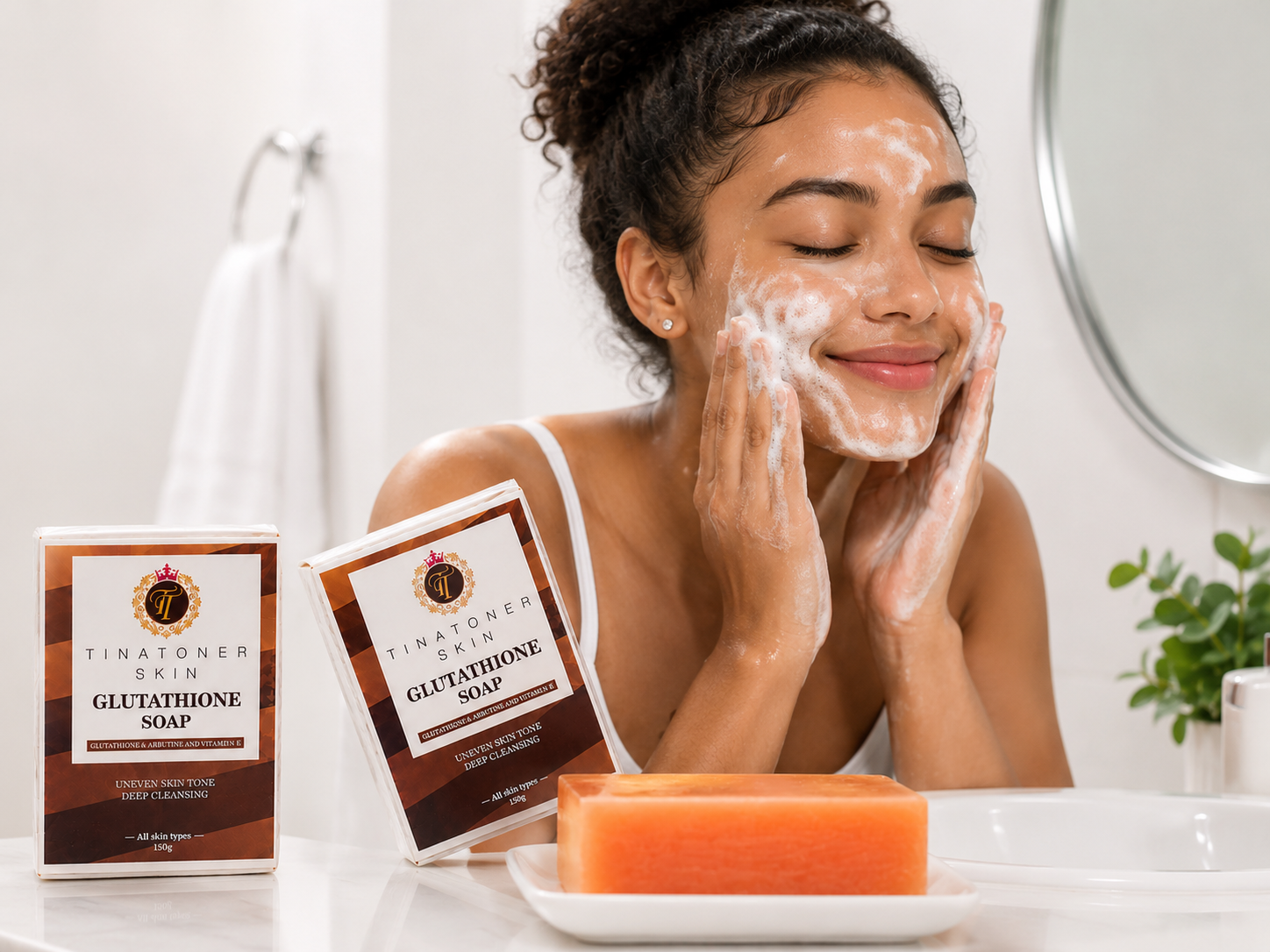 TINA TONER Papaya Glutathione  SOAP  PACK OF 3