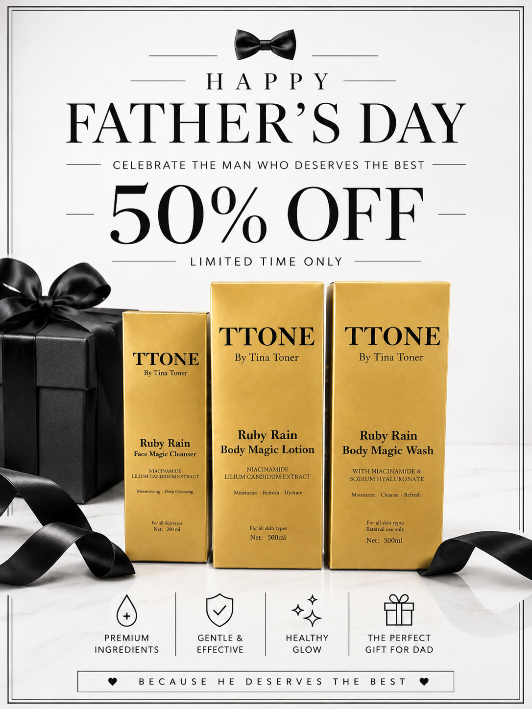Father’s Day special TTONE Ruby Rain Bath collection Luxury