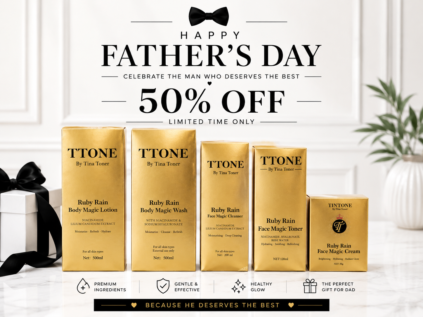 Father’s Day special TTONE Ruby Rain Body magic Luxury  Brightening set ( bestseller)