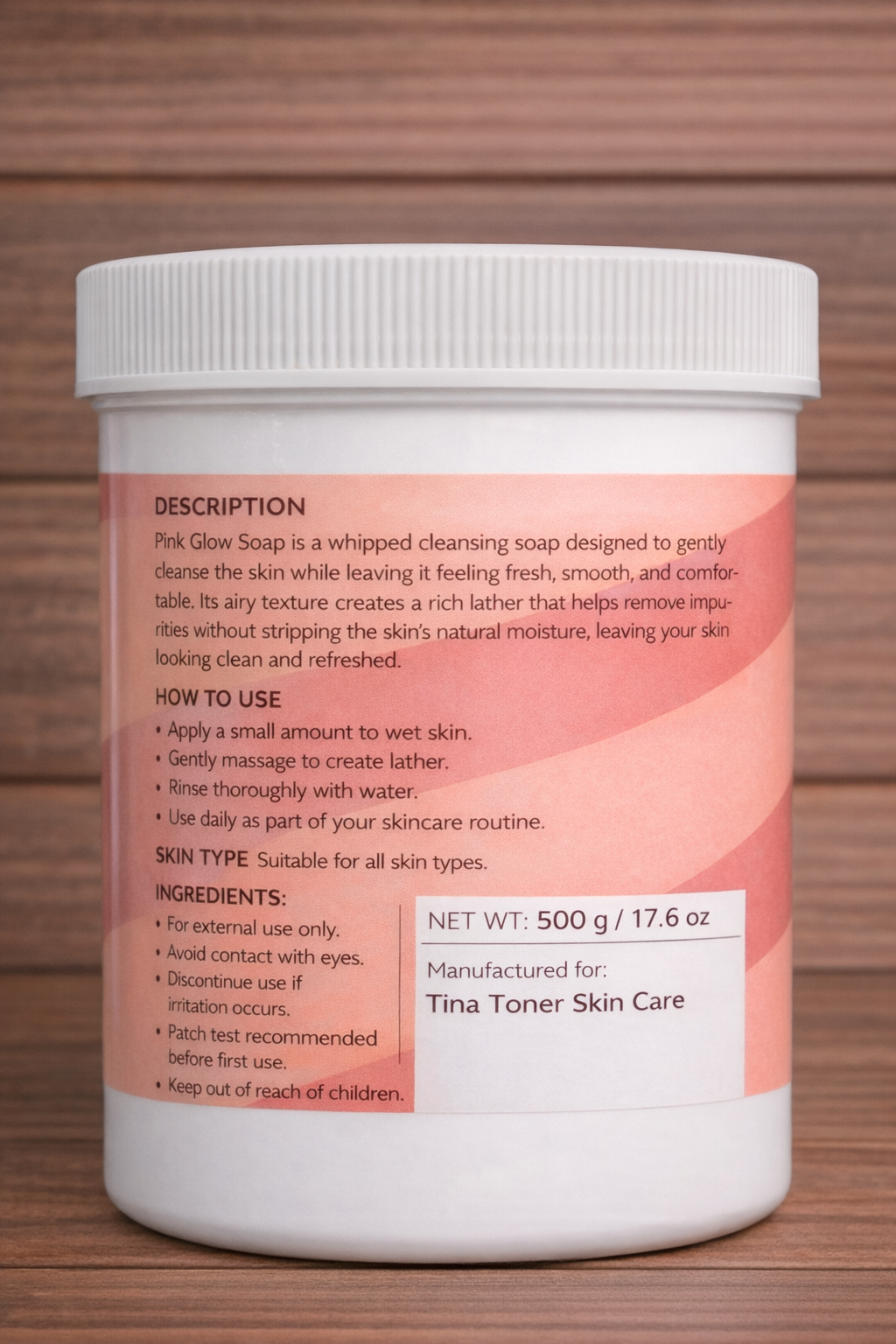 PINK glsoap 16OZ/ 500ml.  size