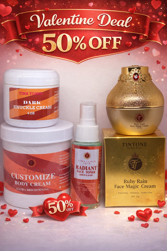 Valentine deals COUSTOMIZE  set Face CREAM & TONER Brightening Moisturizer with Arbutin + Antioxidants 50% off with code ( sales50)