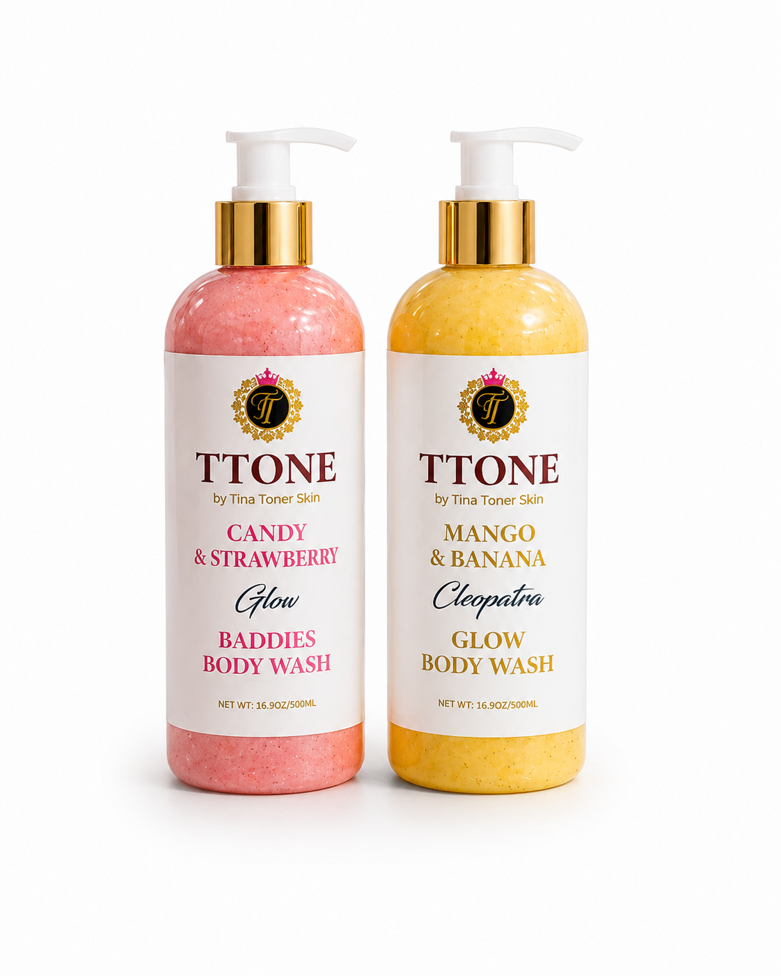 TTONE Candy & Strawberry + Mango & Banana Glow Body Wash Set  of 2    500g