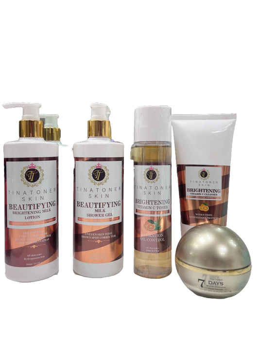 BEAUTIFYING BRIGHTENING (Body  AND FACE  SET  5 PIECE